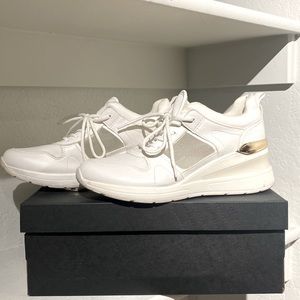 White sneaker wedges